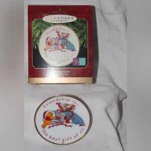Disney Pooh Plate Ornament NEW Vintage Hallmark 3.25”